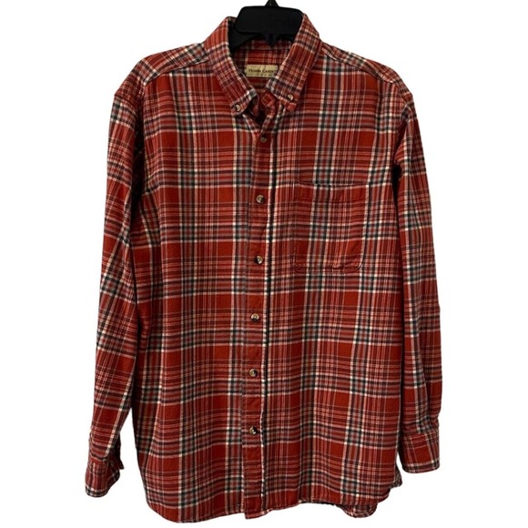 Hobbs Creek Other - Hobbs Creek Plaid Flannel Long Sleeve Button Down Shirt Sz L Rust Gray
